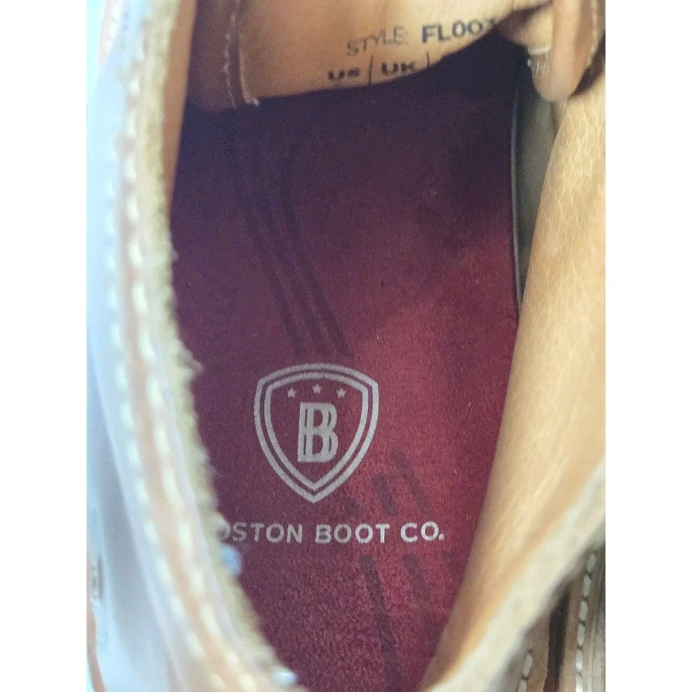 Boston Boot Co Mens Brown Leather Canvas Chukka Boots Lug Sole 7 Heritage Preppy